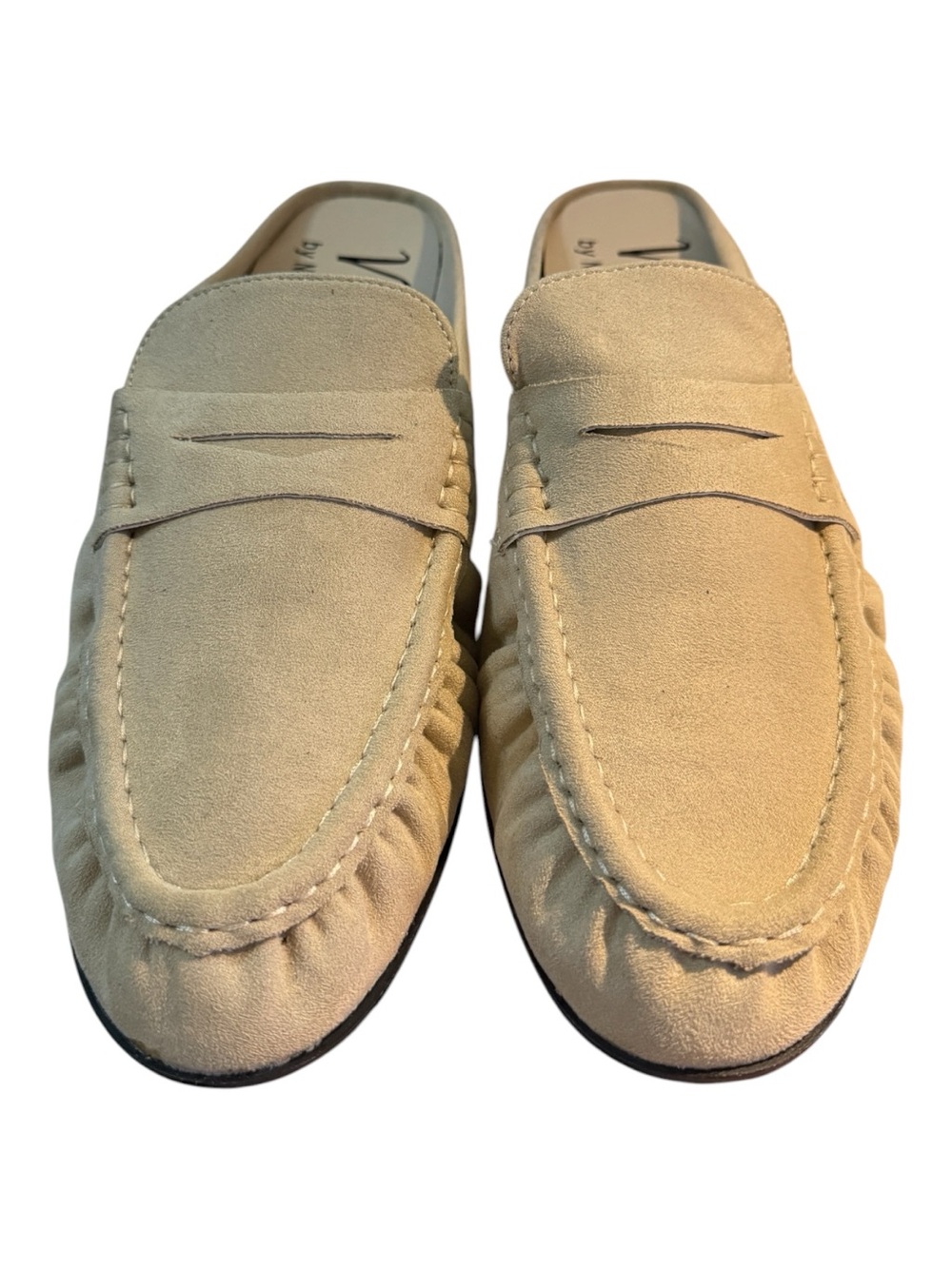 Not Rated Cream Suede Penny Loafer Mules Women’s Size 10 NWOB